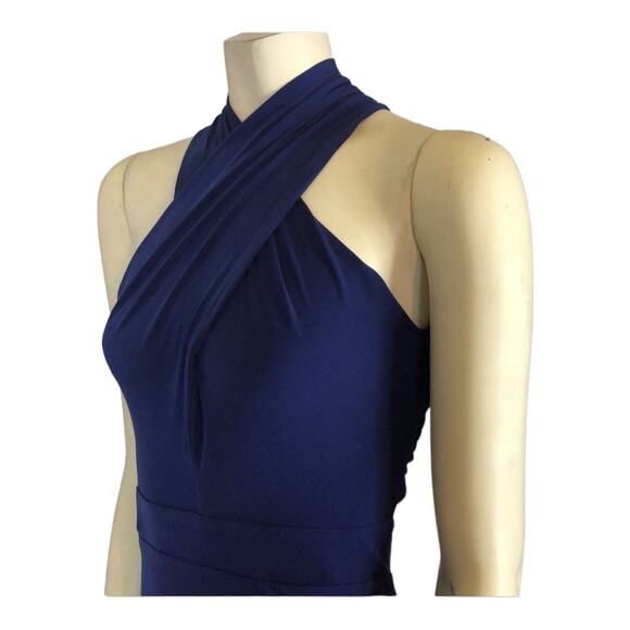 AG STUDIO Navy halter neck cutout back maxi dress size small - Picture 8 of 14